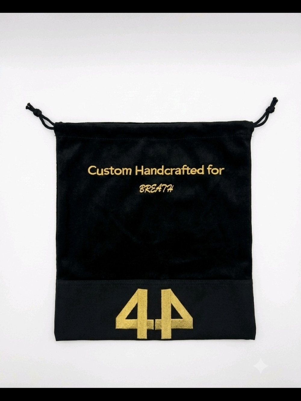 44 Pro Gloves Black & Gold Drawstring Dust Bag